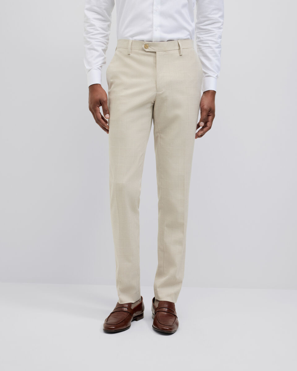 Prince of Wales Check Tailored Suit Pant, Natural Check, hi-res